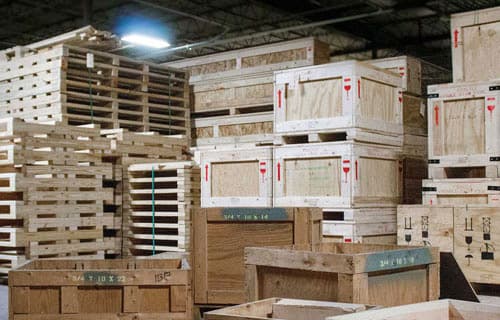 Wooden Shipping Crates and Products